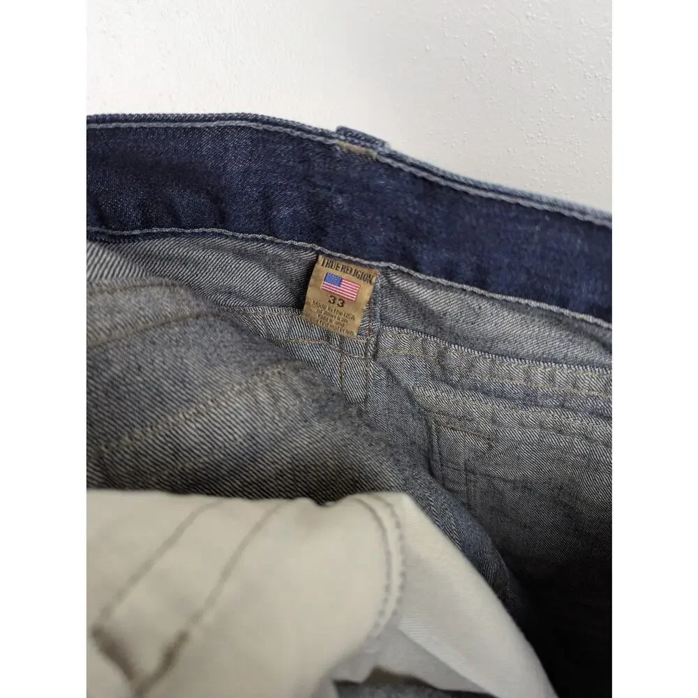 True Religion Ricky Relaxed Straight Blue Jeans‎ 36x34